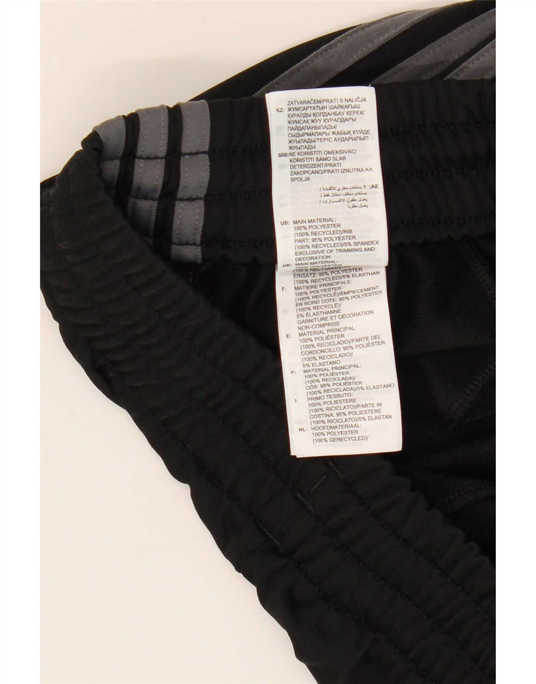 Adidas Boys Graphic Tracksuit Trousers Joggers 11-12 Years Black Polyester