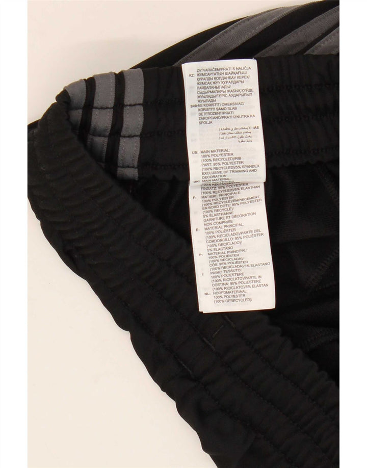 Adidas Boys Graphic Tracksuit Trousers Joggers 11-12 Years Black Polyester