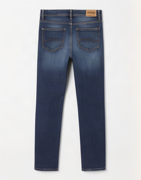 Hilfiger Denim Boys Acid Wash Slim Jeans 13-14 Years W30 L32 Blue Cotton