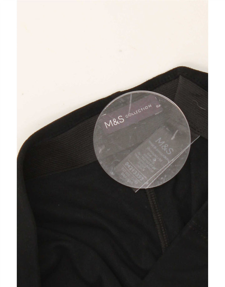 Marks & Spencer Womens Crop Leggings UK 10 Small Black Polyester