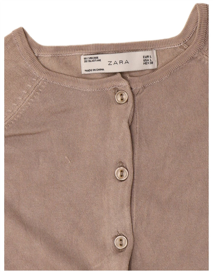 Zara Womens Cardigan Sweater UK 14 Large Grey Viscose