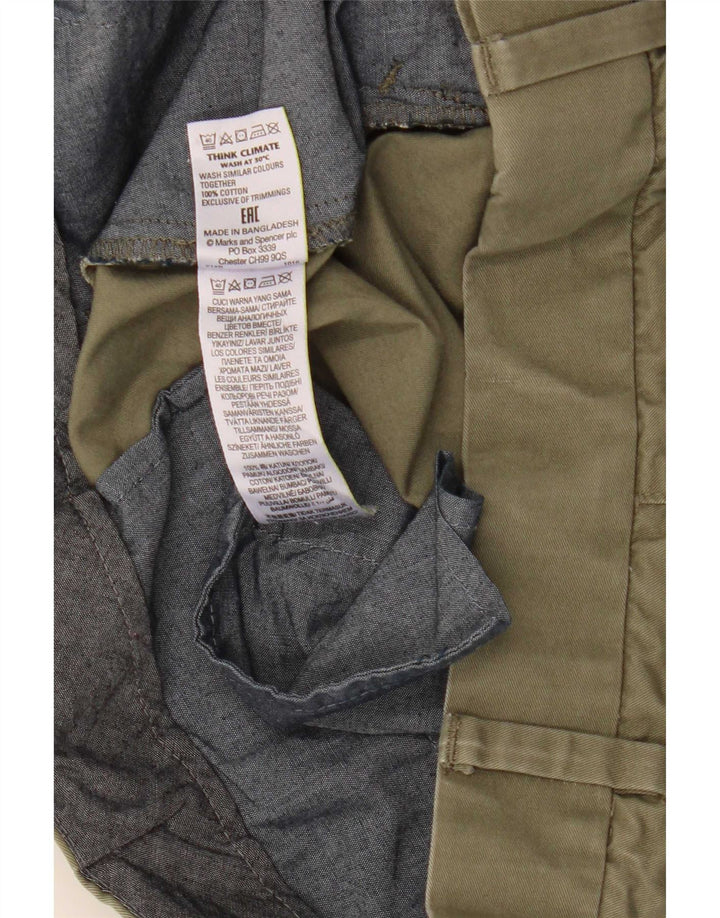 Marks & Spencer Mens Chino Shorts W38 XL Green Cotton