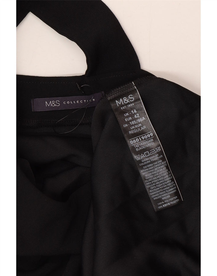 Marks & Spencer Womens 3/4 Sleeve Tent Dress UK 14 Large Black Polyester