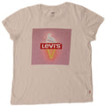LEVI'S Womens Graphic T-Shirt Top UK 12 Medium White Cotton