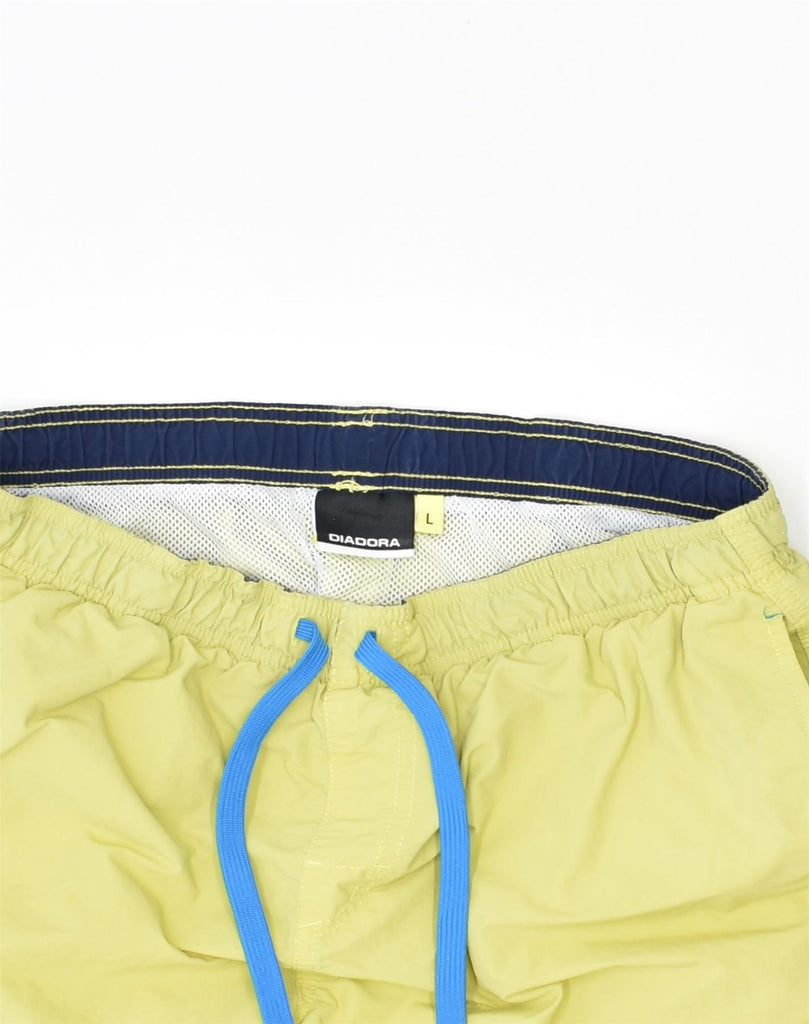 DIADORA Mens Swimming Shorts Large Yellow Polyamide | Vintage Diadora | Thrift | Second-Hand Diadora | Used Clothing | Messina Hembry 