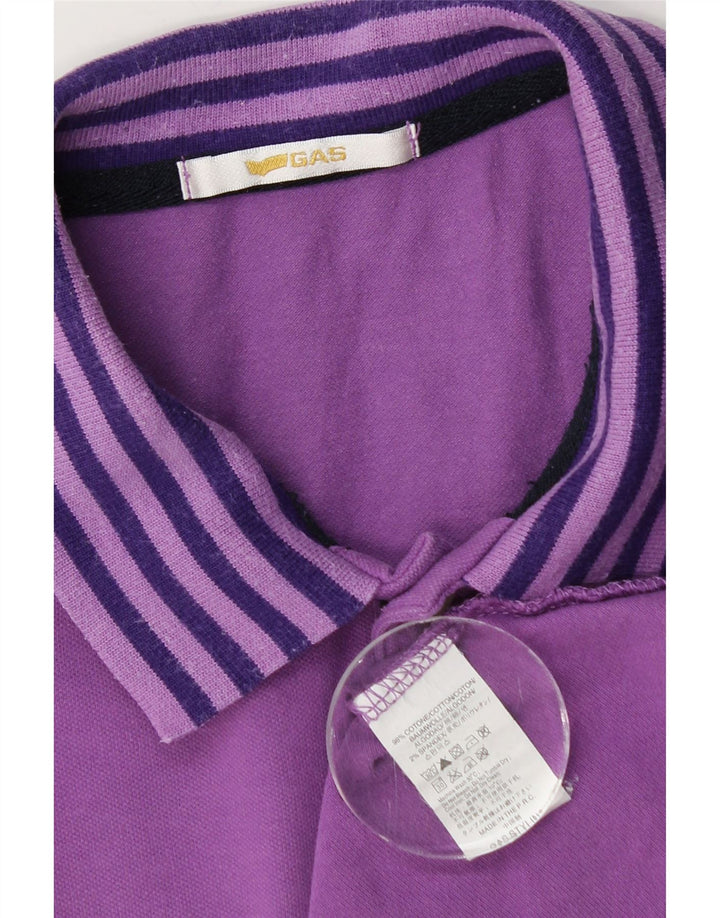 Gas Mens Polo Shirt Small Purple Cotton