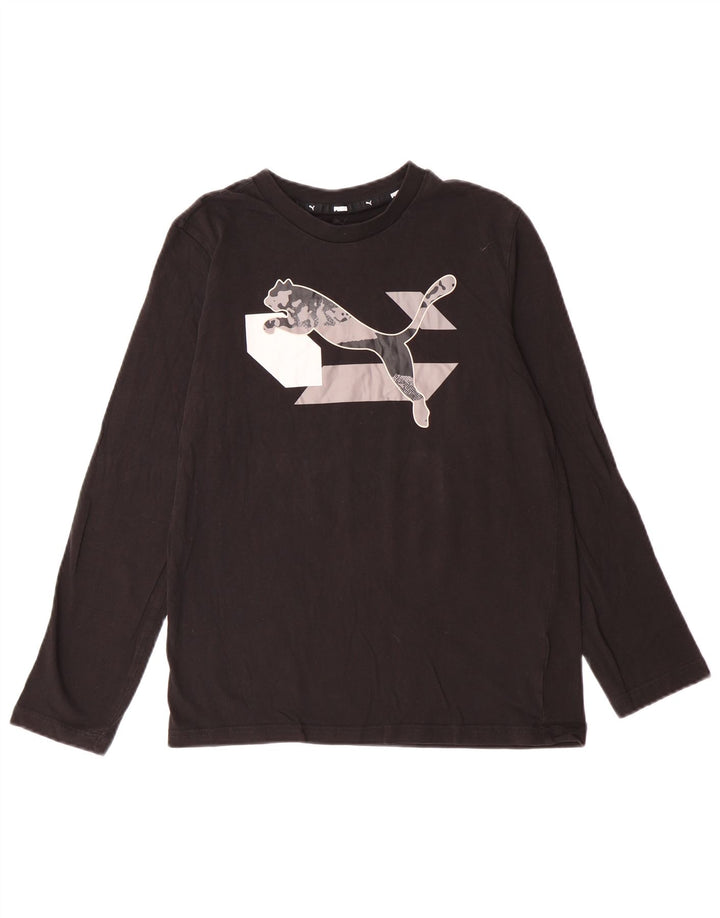 Puma Boys Graphic Top Long Sleeve 13-14 Years Black