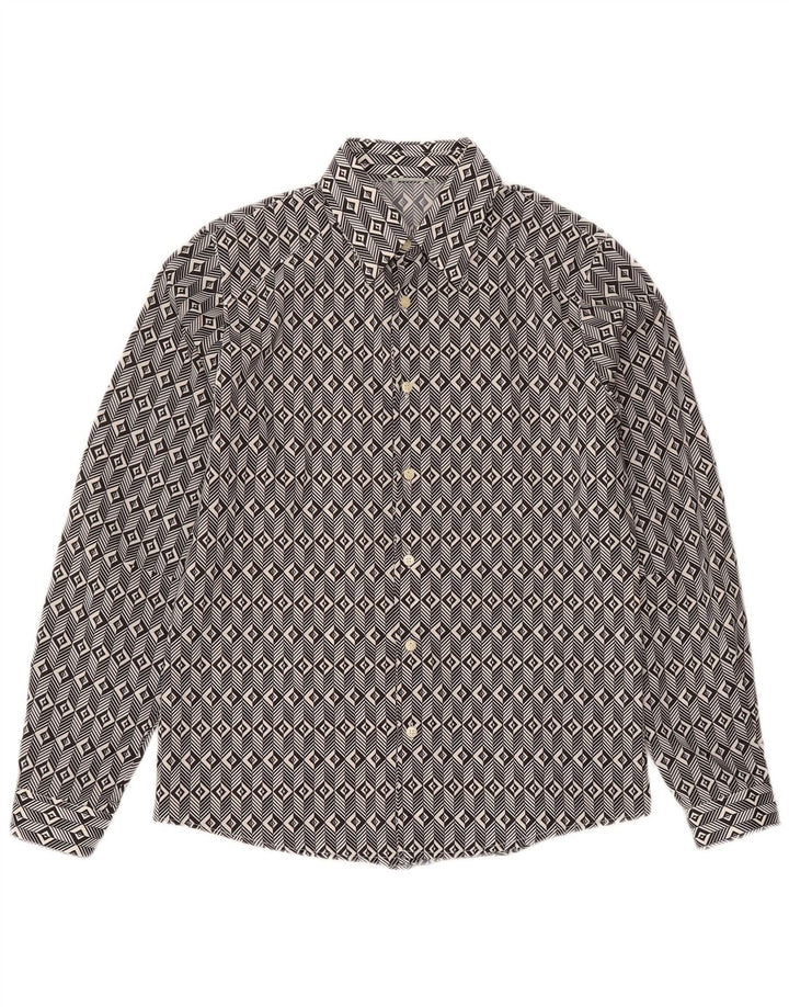 ALTATENSIONE Mens Shirt Medium Black Geometric