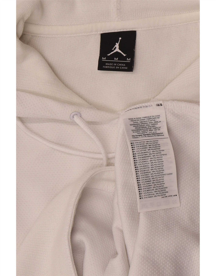 Jordan Mens Hooded T-Shirt Top Medium White Cotton