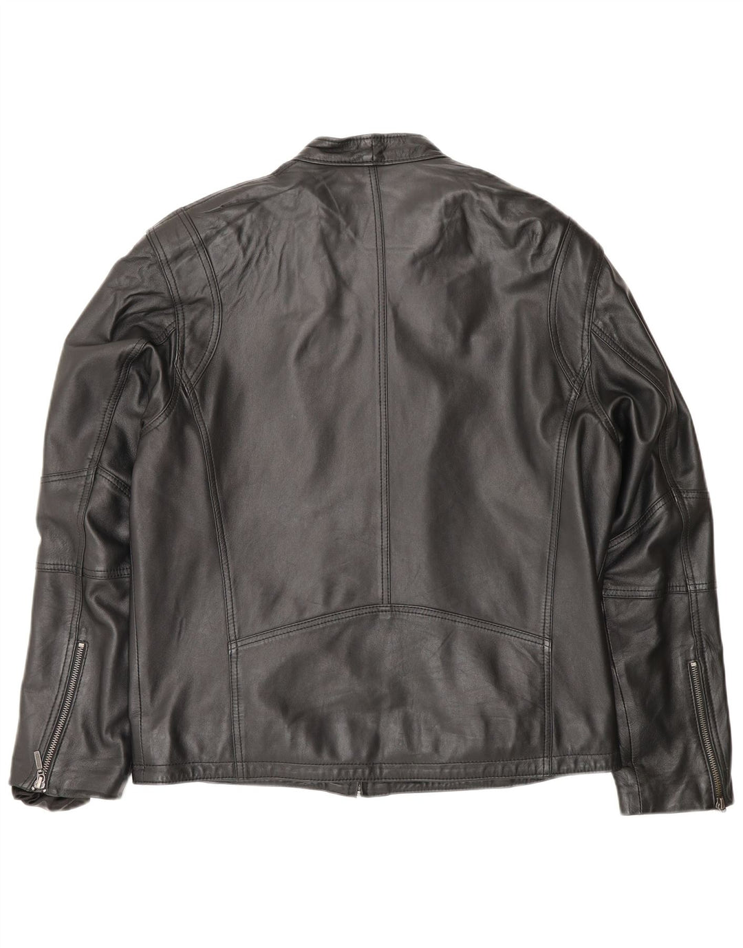 Vintage Mens Leather Jacket UK 40 Large Black Leather