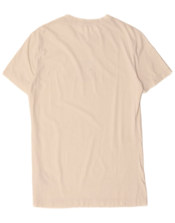 Calvin Klein Mens Graphic T-Shirt Top Small Off White Cotton