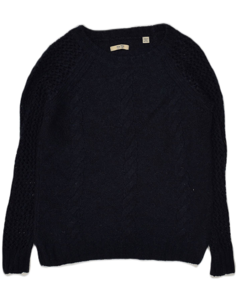 JACK WILLS Womens Crew Neck Jumper Sweater UK 8 Small Navy Blue Wool | Vintage Jack Wills | Thrift | Second-Hand Jack Wills | Used Clothing | Messina Hembry 