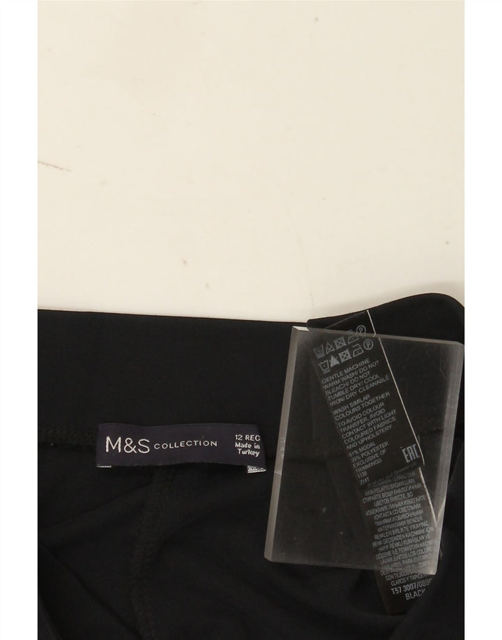 Marks & Spencer Womens Pegged Chino Trousers UK 12 Medium W30 L31 Black