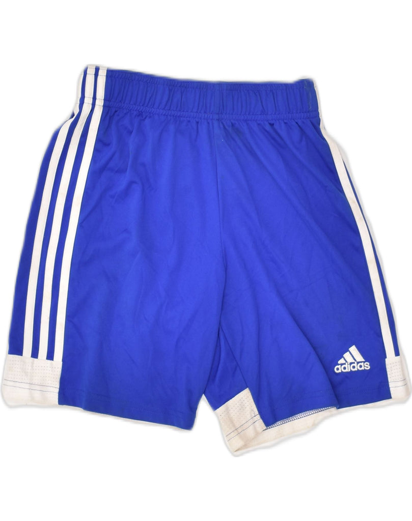 ADIDAS Boys Sport Shorts 11-12 Years Blue Colourblock Polyester | Vintage Adidas | Thrift | Second-Hand Adidas | Used Clothing | Messina Hembry 