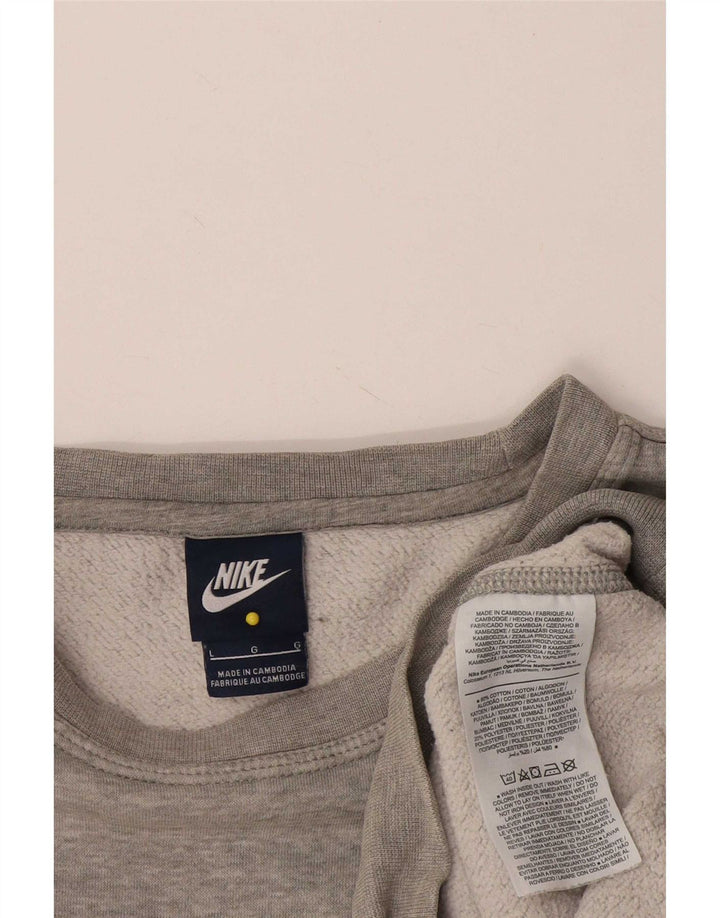 Nike Mens Sweatshirt Jumper Large Grey Flecked Cotton