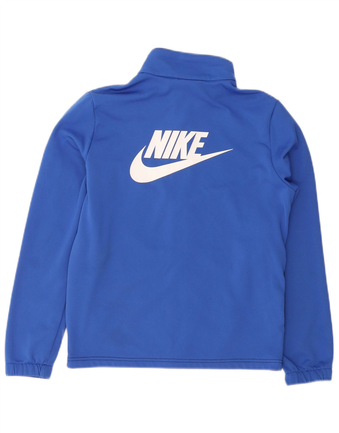 Nike Boys Tracksuit Top Jacket 12-13 Years Large Navy Blue Colourblock