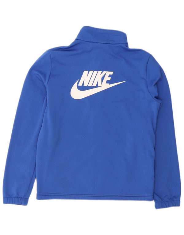 Nike Boys Tracksuit Top Jacket 12-13 Years Large Navy Blue Colourblock