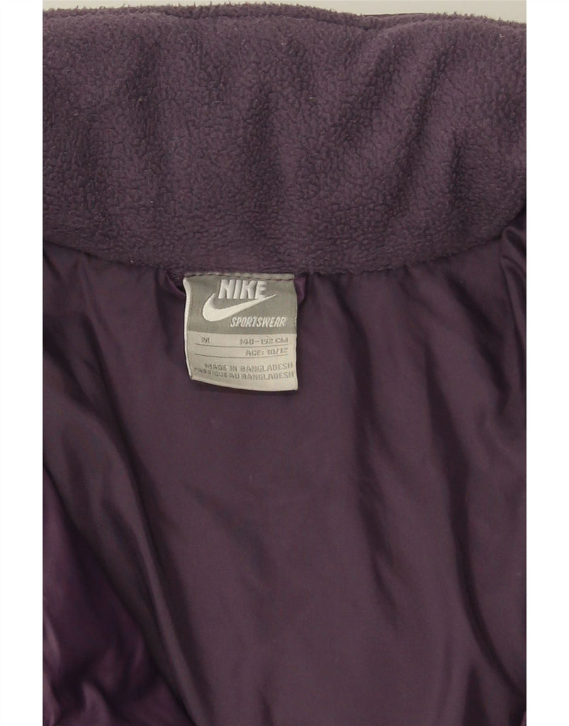 NIKE Girls Hooded Padded Jacket 10-11 Years Medium Purple Nylon Vintage Nike and Second-Hand Nike from Messina Hembry 