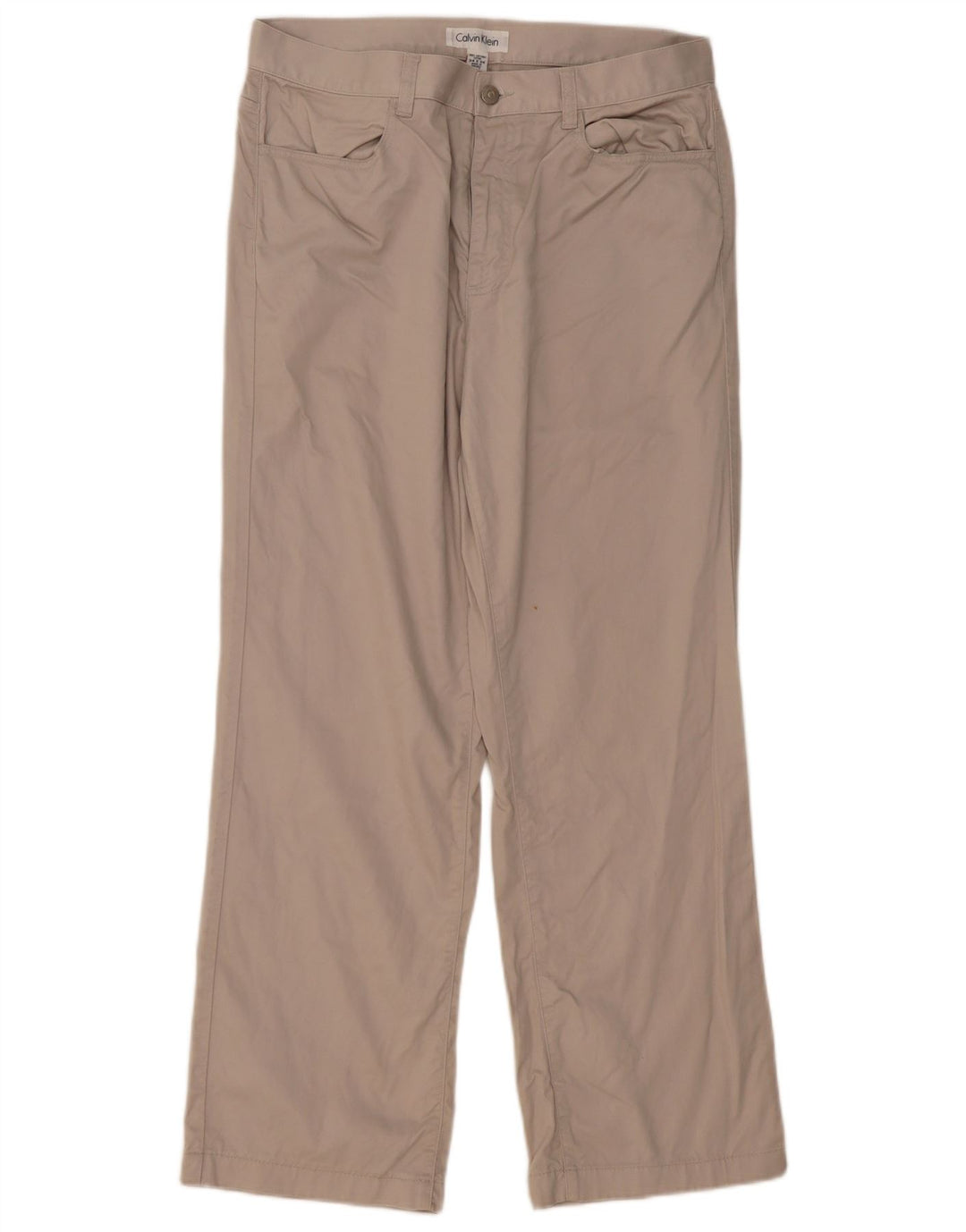 Calvin Klein Mens Straight Casual Trousers W34 L29 Grey Cotton