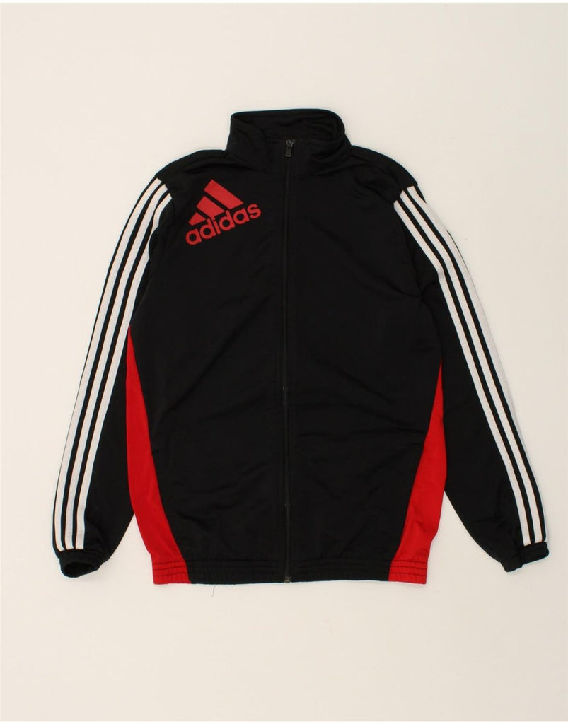 ADIDAS Boys Graphic Tracksuit Top Jacket 15-16 Years  Black Colourblock | Vintage Adidas | Thrift | Second-Hand Adidas | Used Clothing | Messina Hembry 