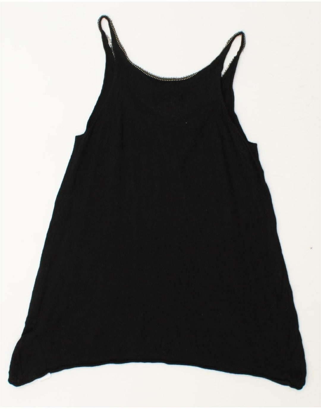 MASSIMO DUTTI Womens Sleeveless Asymmetric Tunic Top UK 10 Small Black Vintage Massimo Dutti and Second-Hand Massimo Dutti from Messina Hembry 
