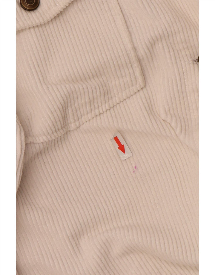 Zara Womens Oversized Corduroy Jacket UK 10 Small White Cotton