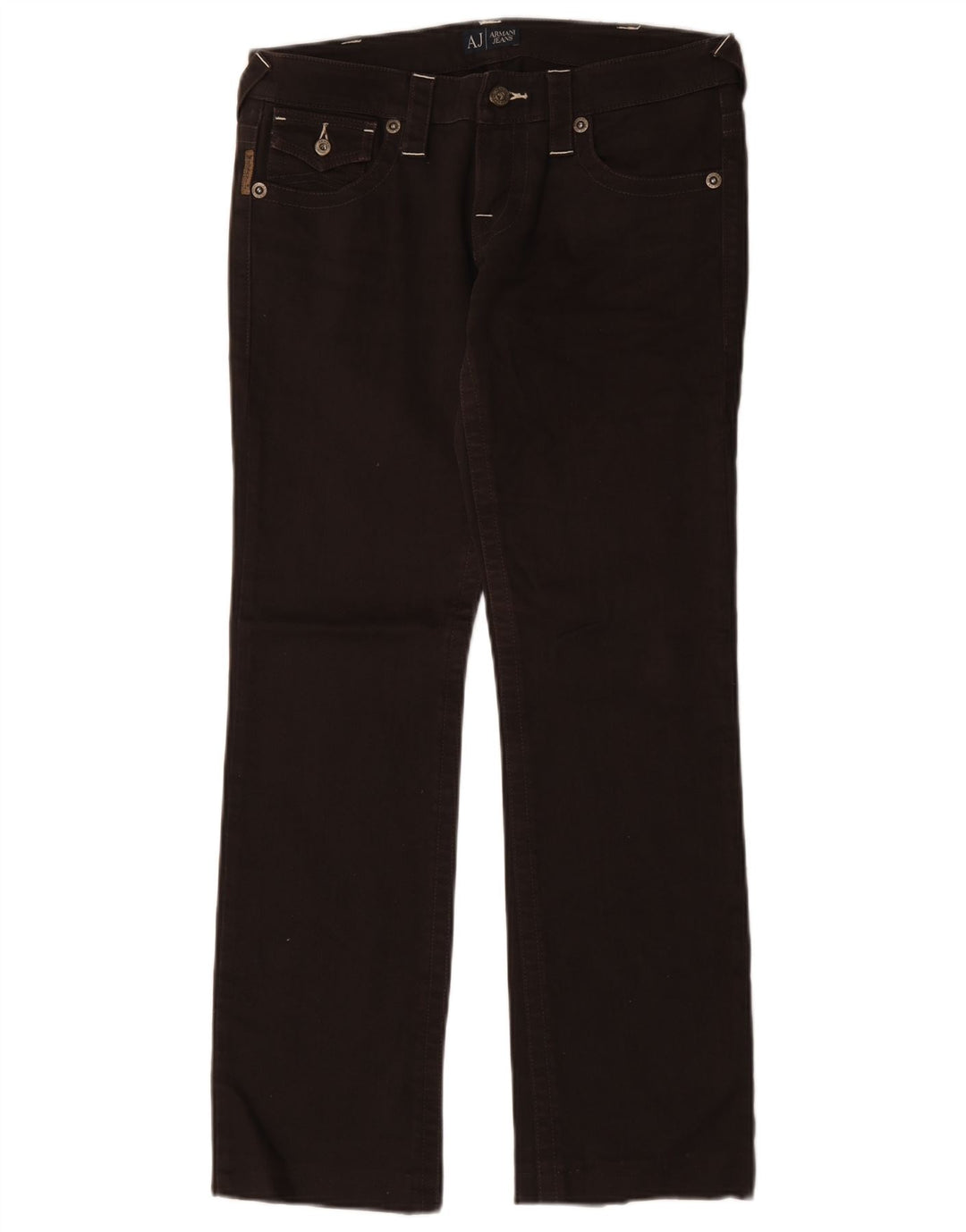 Armani Womens Straight Jeans W28 L30 Brown Cotton