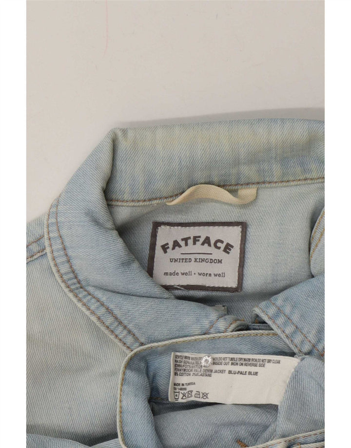 Fat Face Womens Denim Jacket UK 12 Medium Blue Cotton