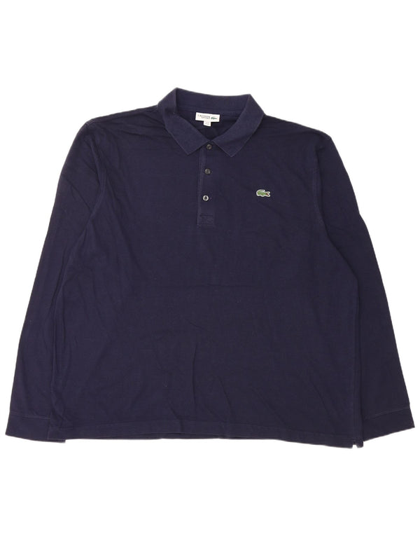 Lacoste Mens Long Sleeve Polo Shirt Size 8 3XL Navy Blue Cotton