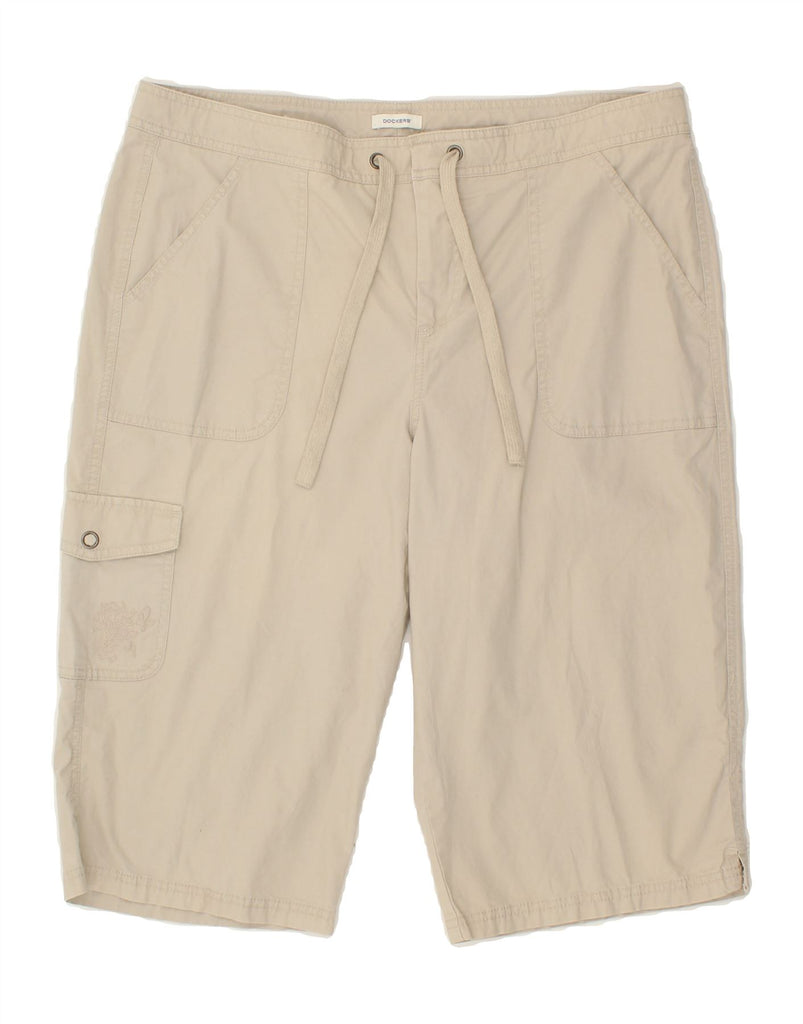 DOCKERS Womens Bermuda Shorts UK 16 Large W34  Beige Cotton Vintage Dockers and Second-Hand Dockers from Messina Hembry 