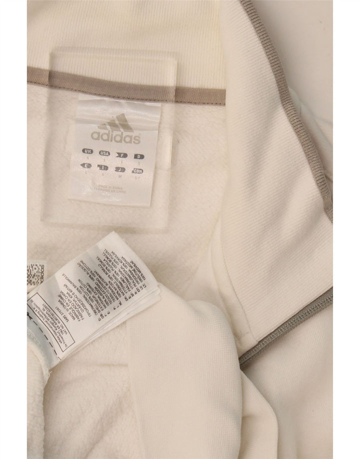 ADIDAS Mens Tracksuit Top Jacket Small White Cotton