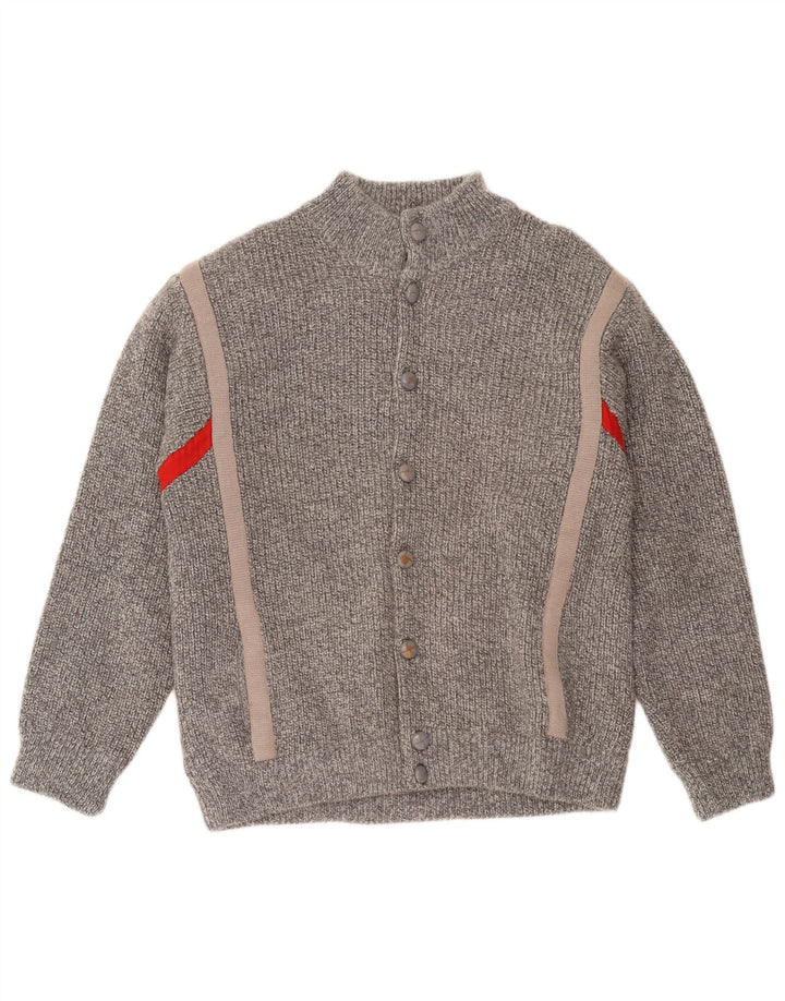 Gabriella Frattini Mens Cardigan Sweater IT 52 Large Grey Flecked