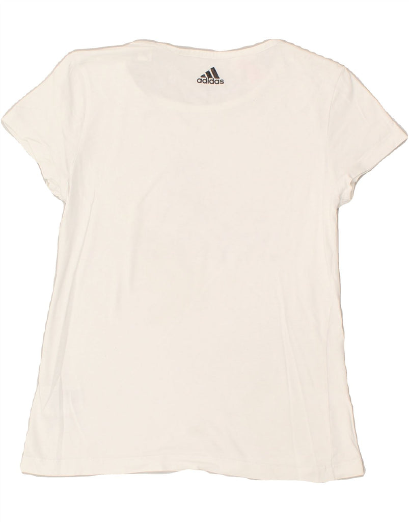 ADIDAS Girls Graphic T-Shirt Top 13-14 Years White Cotton | Vintage Adidas | Thrift | Second-Hand Adidas | Used Clothing | Messina Hembry 