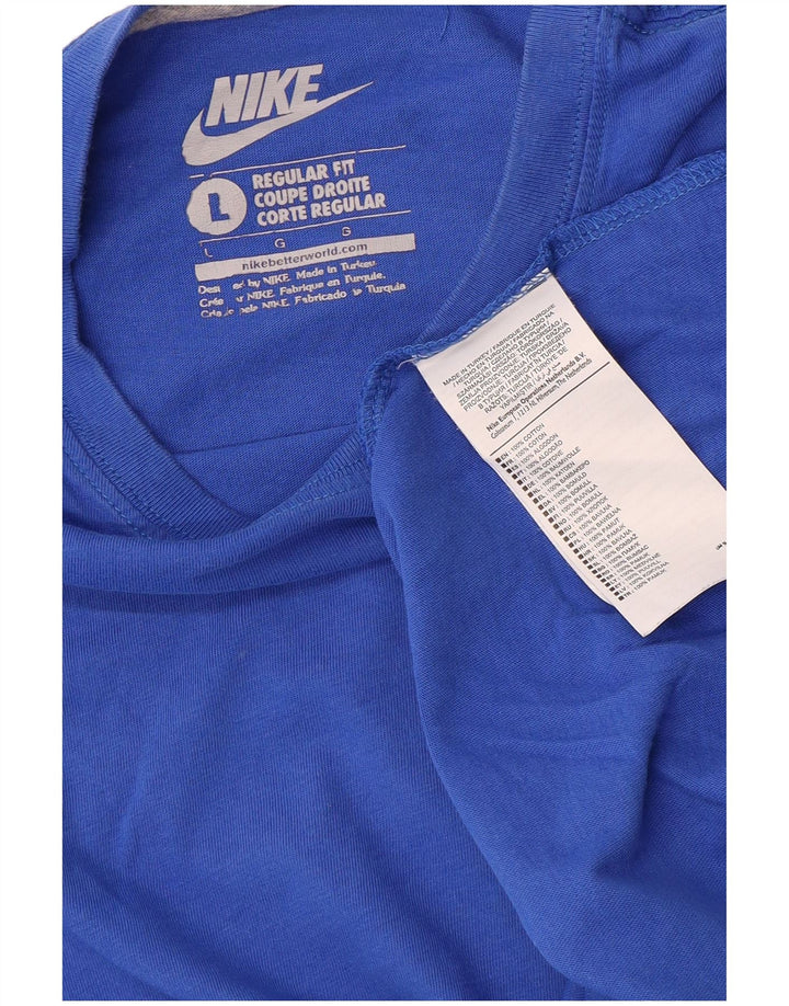 Nike Mens Regular Fit T-Shirt Top Large Blue Cotton