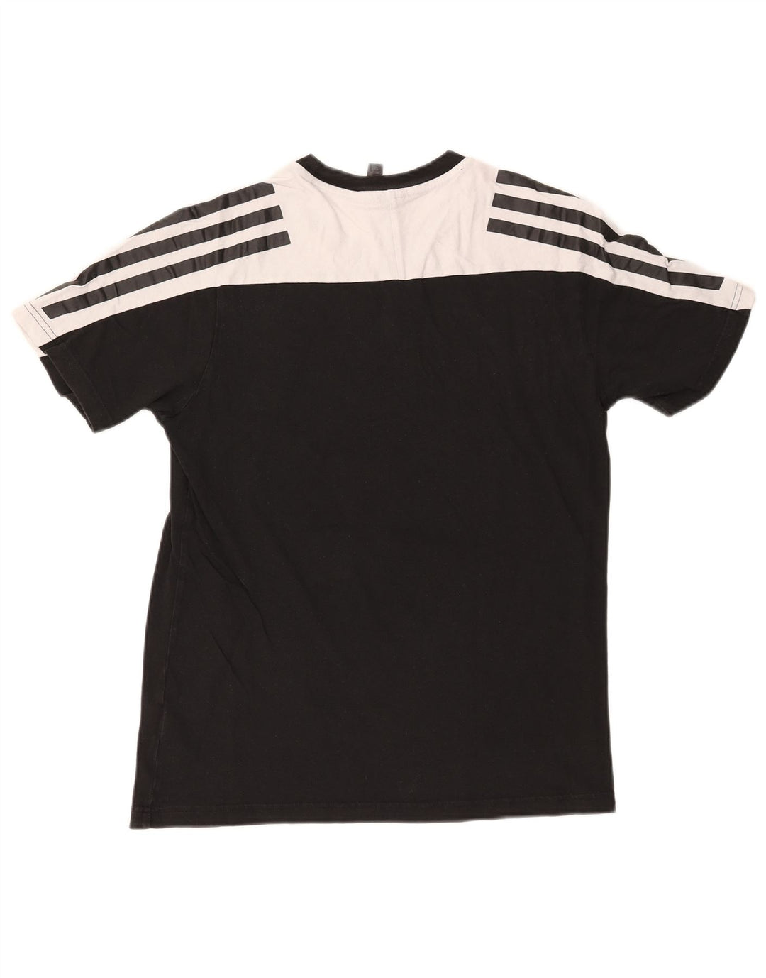 Adidas Mens T-Shirt Top Small Black Colourblock Cotton