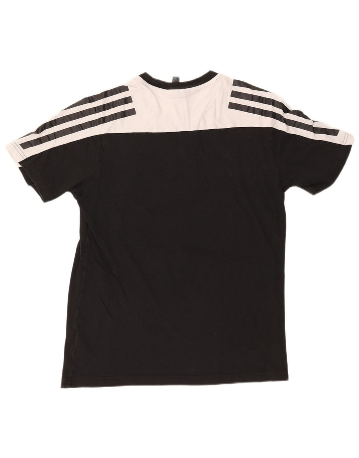 Adidas Mens T-Shirt Top Small Black Colourblock Cotton