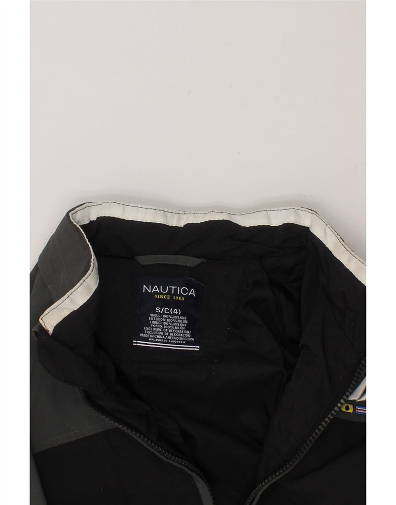 NAUTICA Boys Hooded Windbreaker Jacket 3-4 Years Small  Black Colourblock Vintage Nautica and Second-Hand Nautica from Messina Hembry 