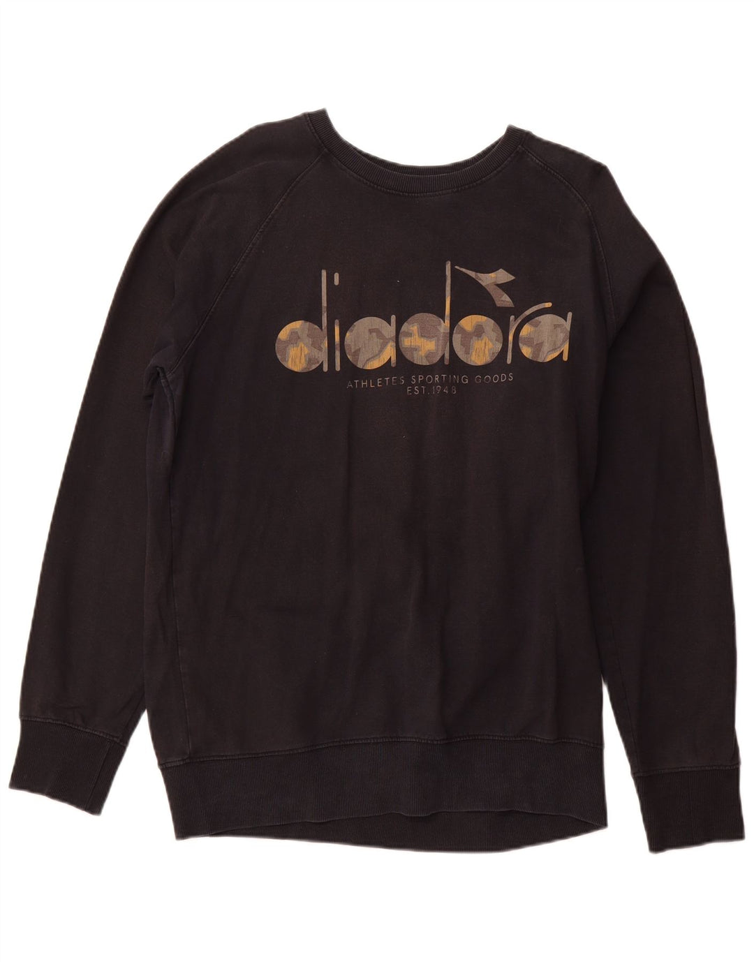 DIADORA Mens Graphic Sweatshirt Jumper XL Black Cotton