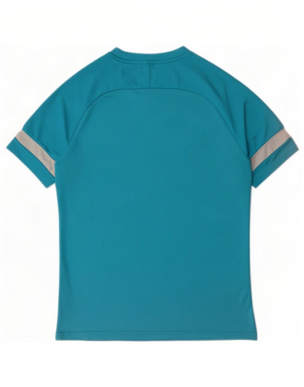 Nike Mens Dri Fit T-Shirt Top Large Blue Colourblock Polyester
