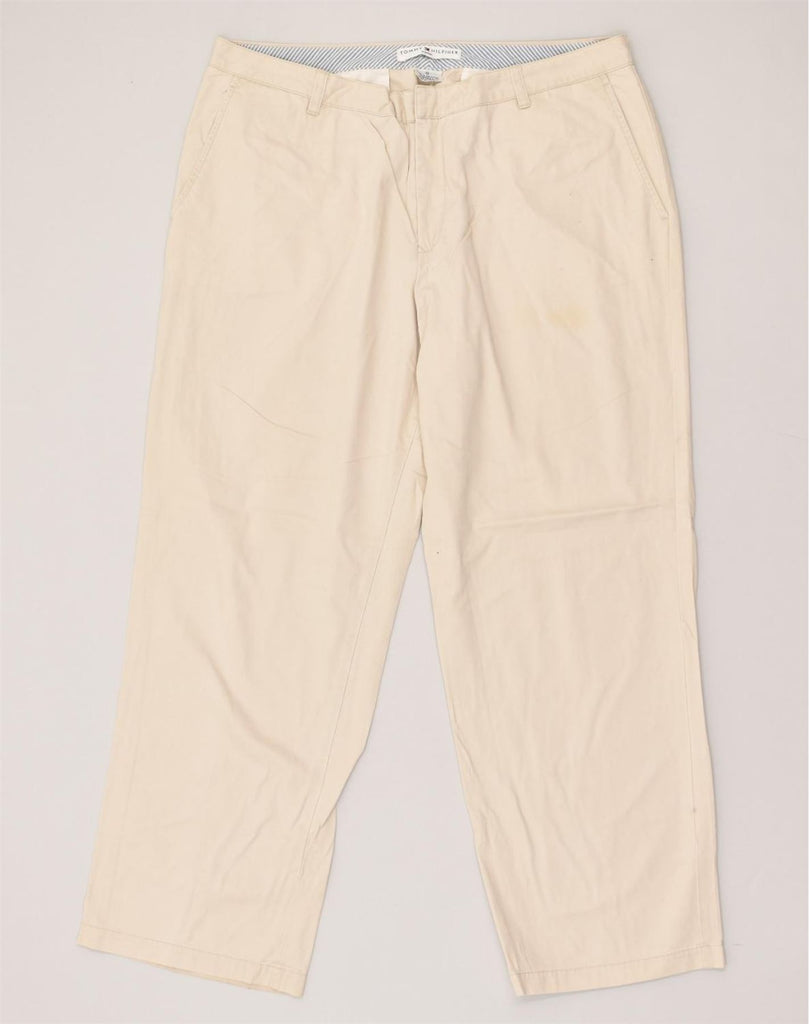 TOMMY HILFIGER Womens Straight Chino Trousers UK 18 XL W38 L30 Beige | Vintage Tommy Hilfiger | Thrift | Second-Hand Tommy Hilfiger | Used Clothing | Messina Hembry 