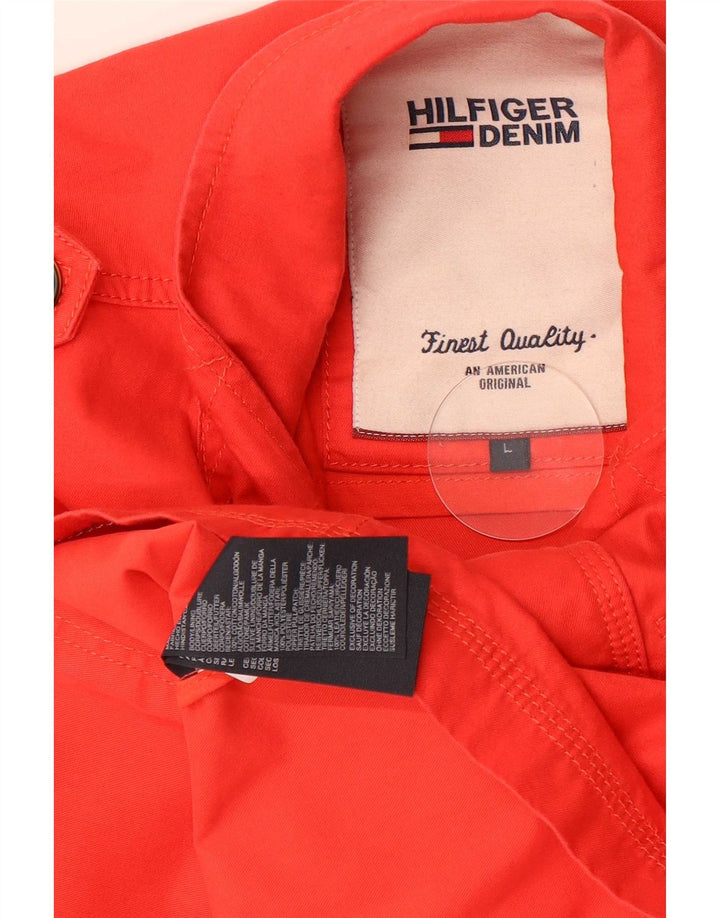 Tommy Hilfiger Mens Military Jacket UK 40 Large Red Cotton