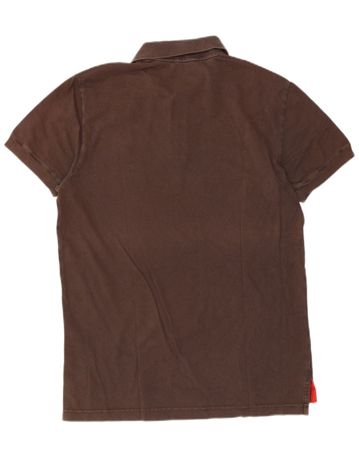 Jeckerson Mens Polo Shirt Medium Brown Cotton