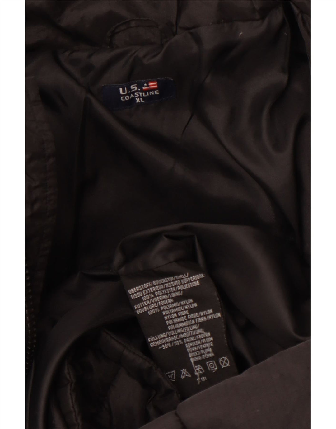 Vintage Mens Padded Jacket UK 42 XL Black Polyester