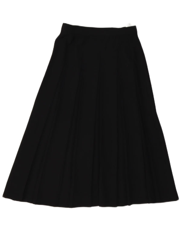 Marks & Spencer Womens High Waist Pleated Skirt UK 10 Small W26 L30 Black