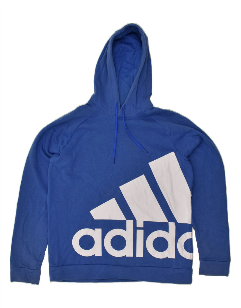 ADIDAS Mens Graphic Hoodie Jumper Large Blue Cotton | Vintage Adidas | Thrift | Second-Hand Adidas | Used Clothing | Messina Hembry 