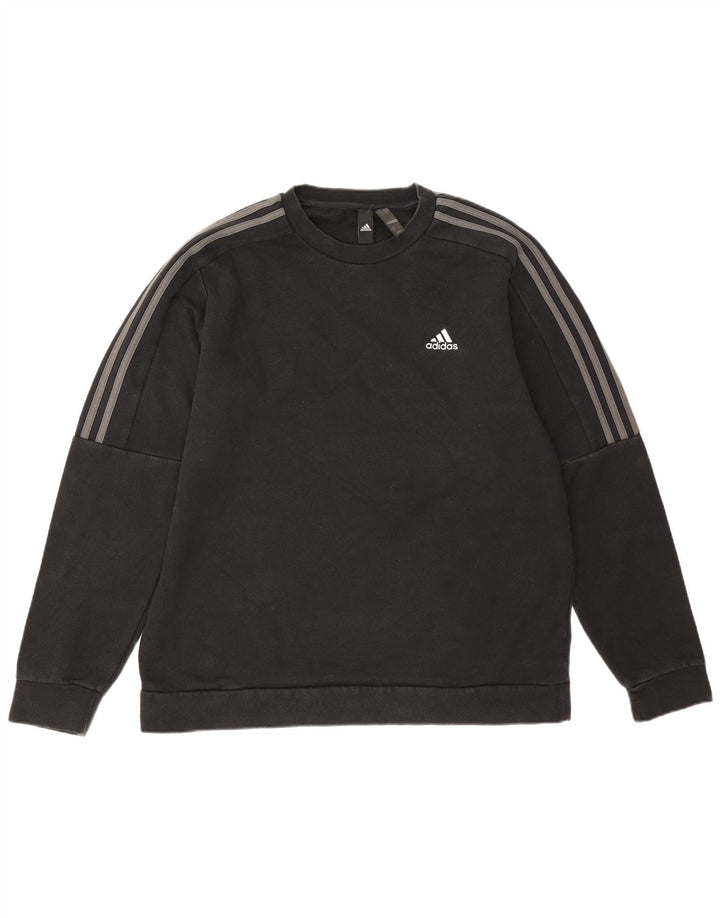 Adidas Mens Sweatshirt Jumper Large Black Cotton