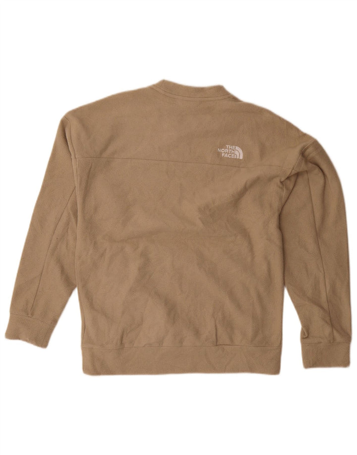 The North Face Womens Oversized Fleece Jumper UK 6 XS Beige Polyester