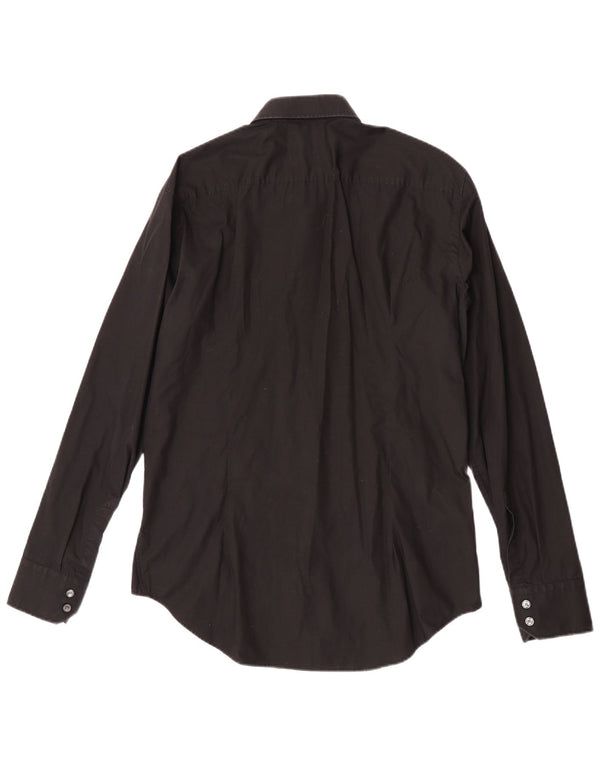 Hugo Boss Mens Slim Fit Shirt Size 16/41 Large Black Cotton