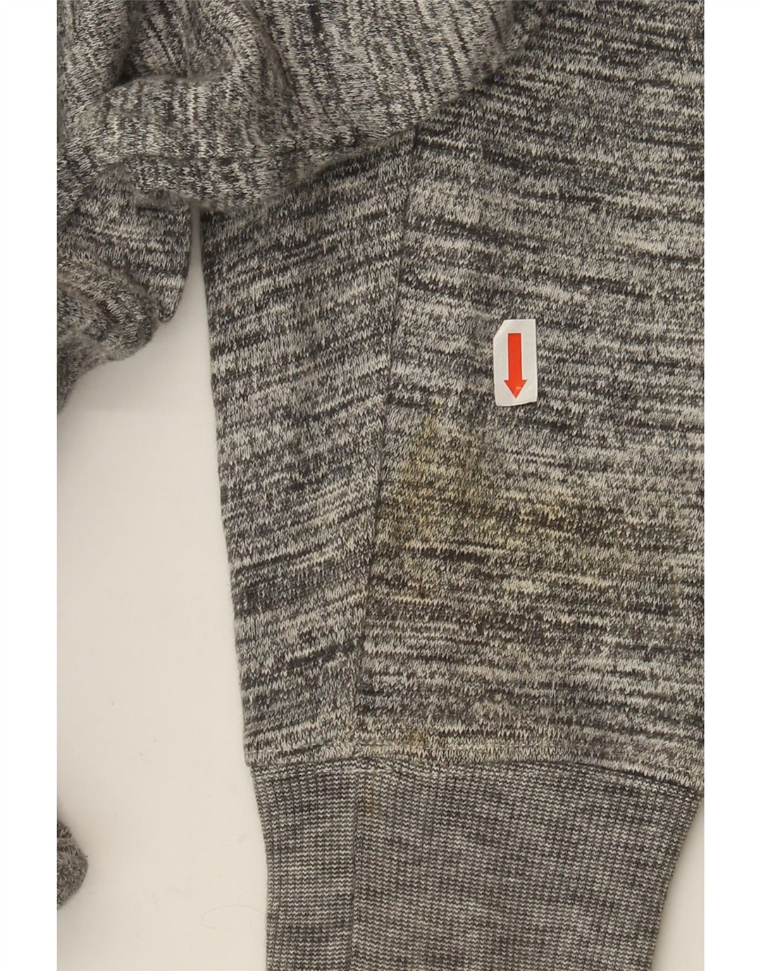 Zara Mens Zip Hoodie Sweater Large Grey Flecked Cotton