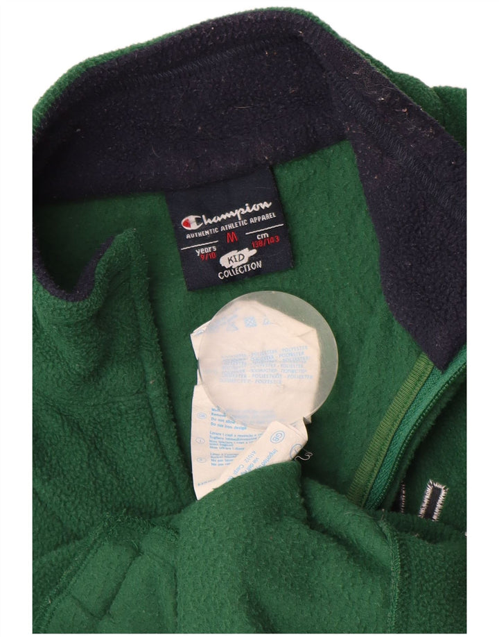 CHAMPION Boys Graphic Fleece Jacket 9-10 Years Medium  Green Polyester